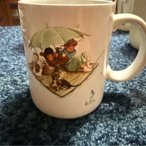 Norman Rockwell Mug with Green and Brown Accents
